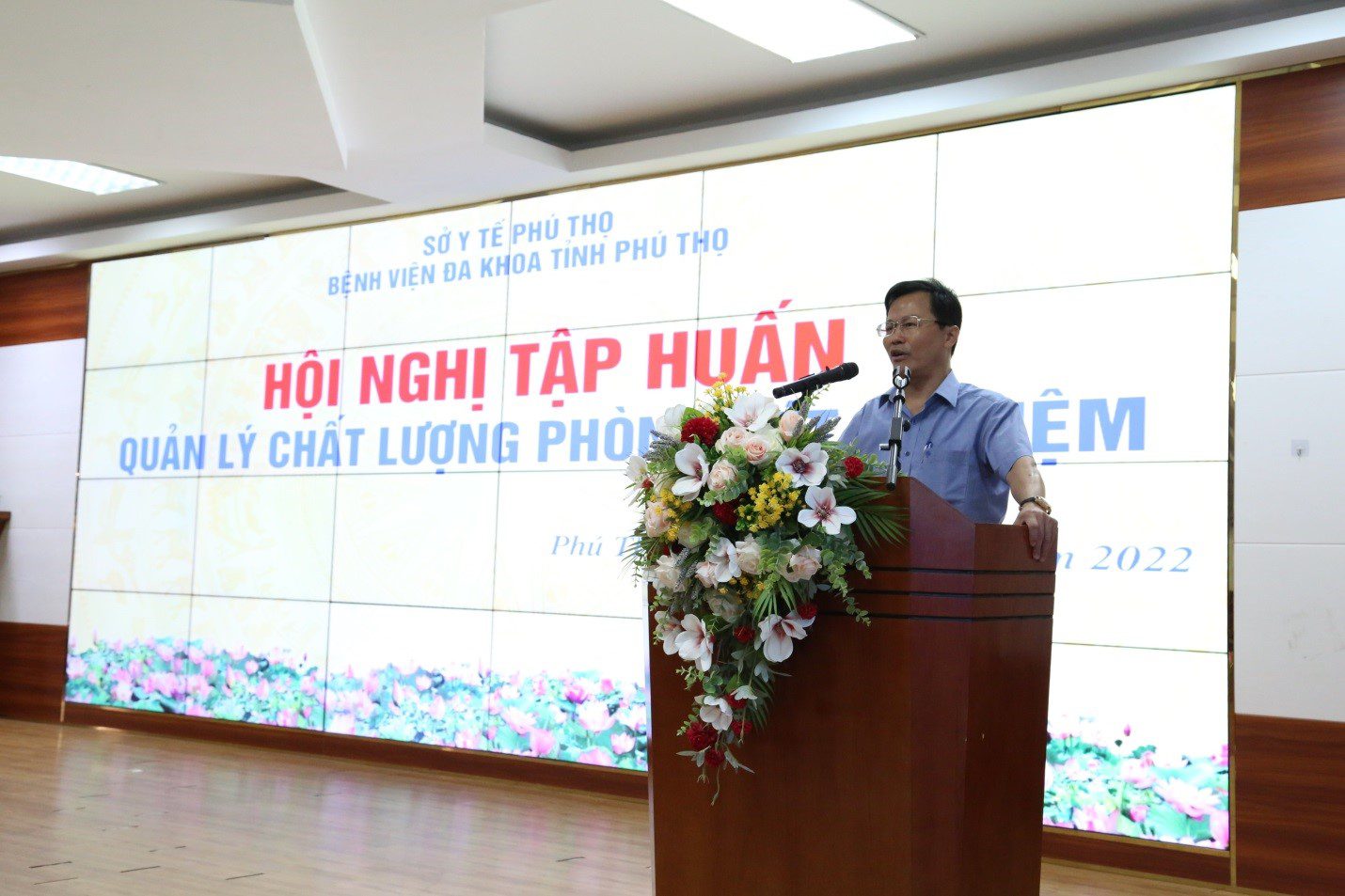 BSCKII Trần Minh Khánh – PGĐ Sở Y tế phát biểu khai mạc tại Lớp tập huấn Hệ thống quản lý chất lượng phòng xét nghiệm