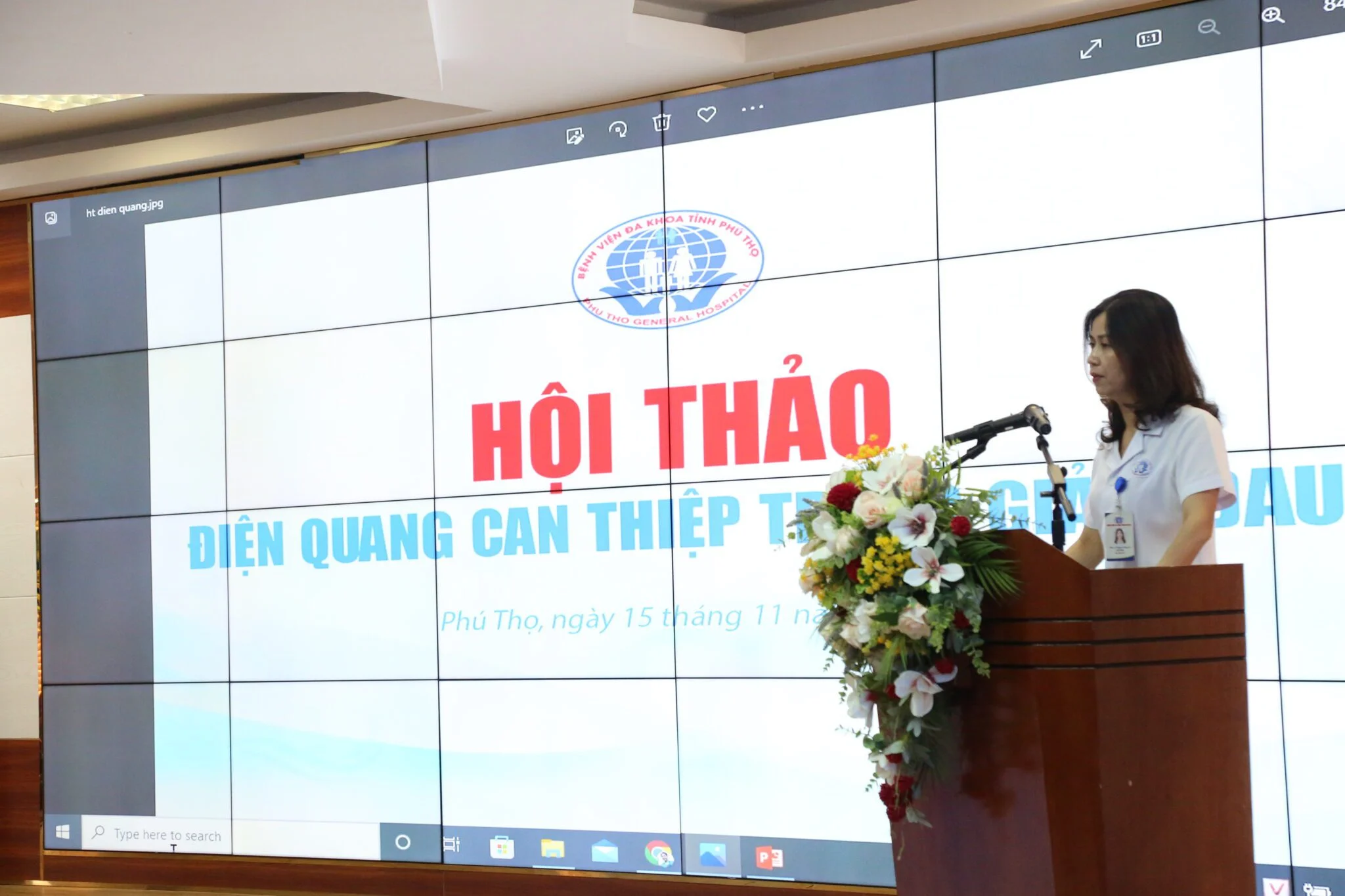 BSCKII Lê Na - Phó Giám đốc Bệnh viện phát biểu tại Hội thảo