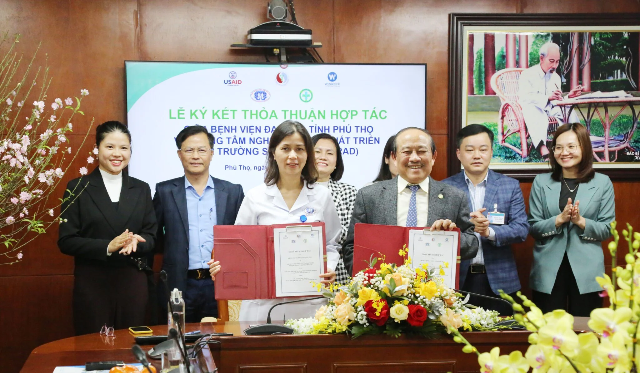 Lễ ký kết thỏa thuận hợp tácgiữa Bệnh viện đa khoa tỉnh Phú Thọ và CHERAD 