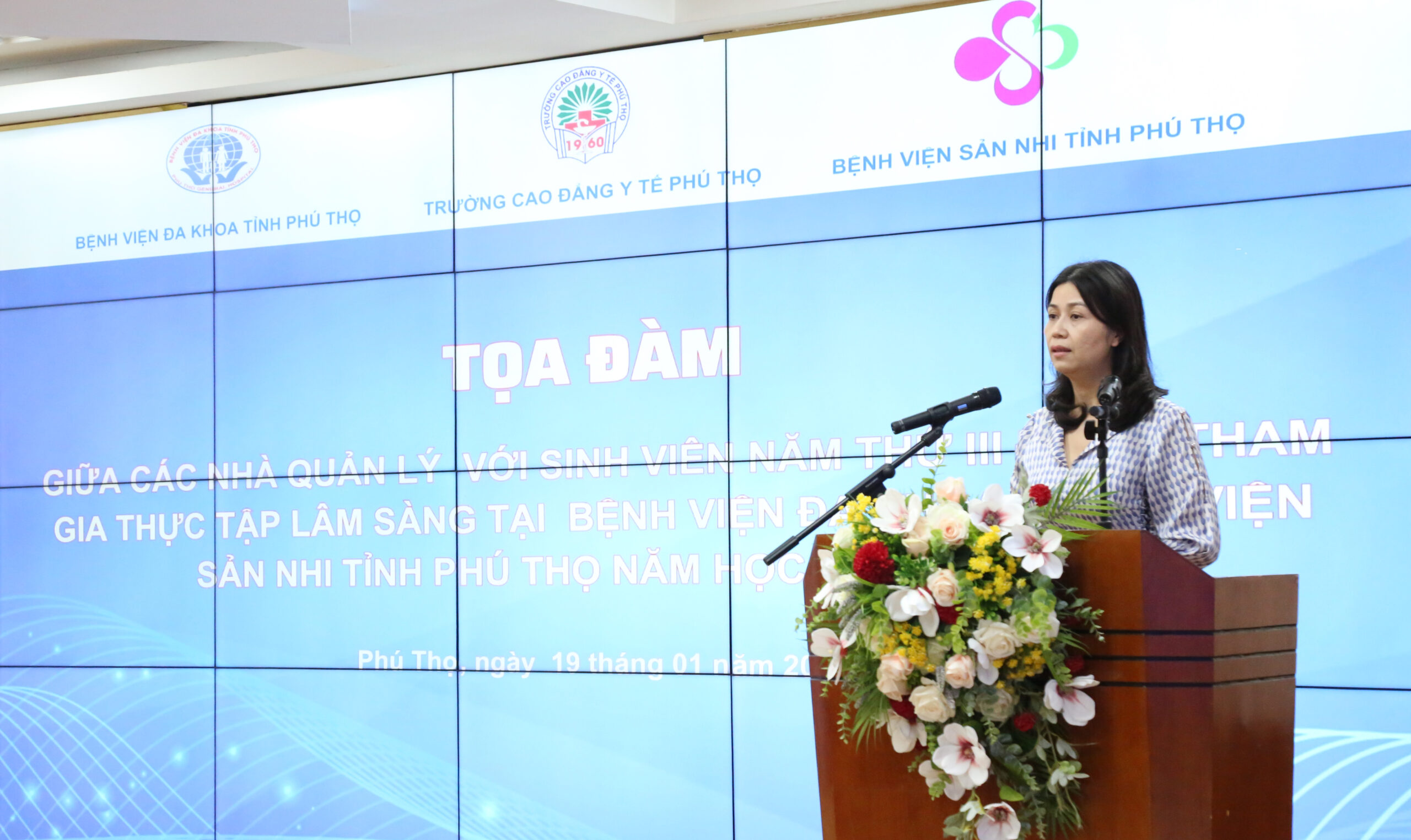 BS CKII Lê Na – Phó Giám đốc BVĐK tỉnh Phú Thọ phát biểu tại chương trình