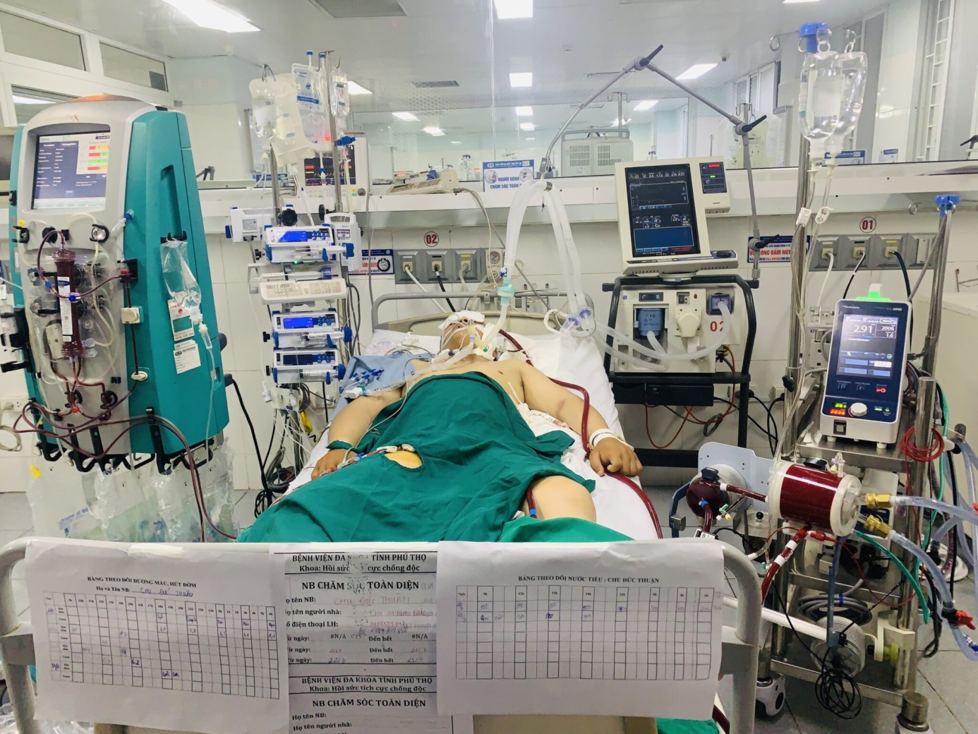 Người bệnh được chạy ECMO, thở máy, lọc máu liên tục tại Khoa HSTC-CĐ - BVĐK tỉnh Phú Thọ
