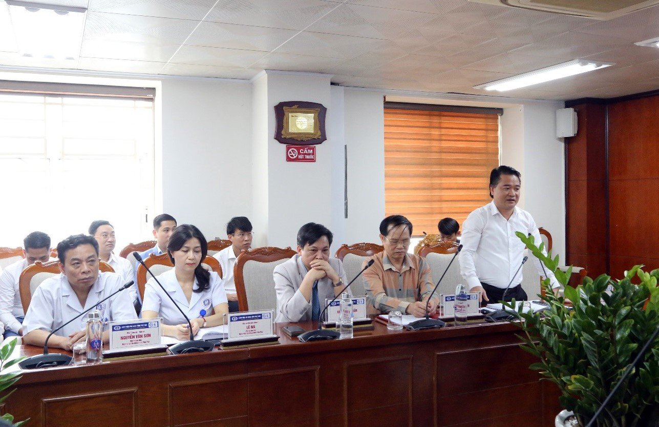 BSCKII Lê Đình Thanh Sơn – Giám đốc Bệnh viện đa khoa tỉnh Phú Thọ phát biểu tại chương trình