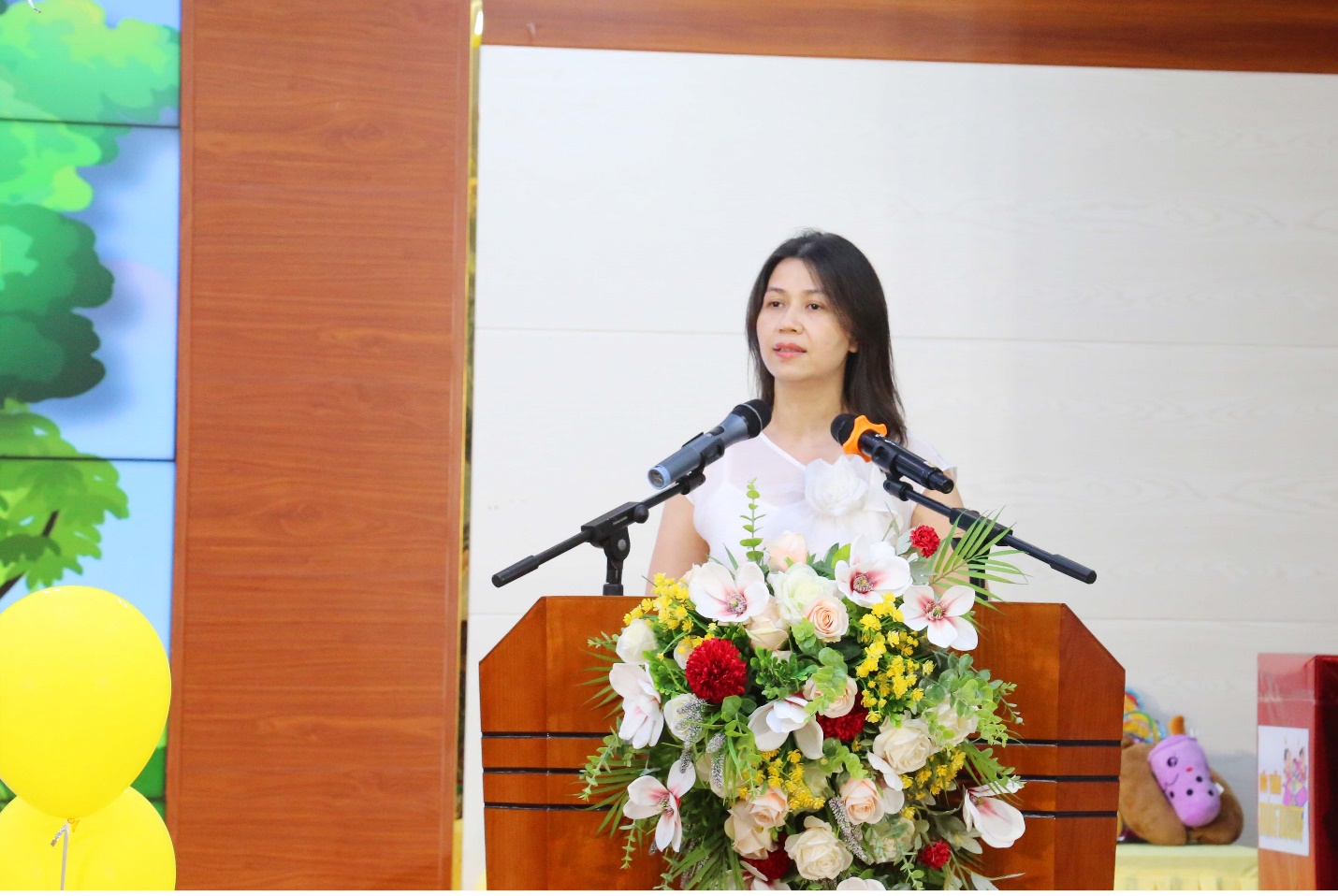 BSCKII Lê Na – Chủ tịch Công Đoàn, Phó Giám đốc Bệnh viện đa khoa tỉnh Phú Thọ phát biểu tại chương trình