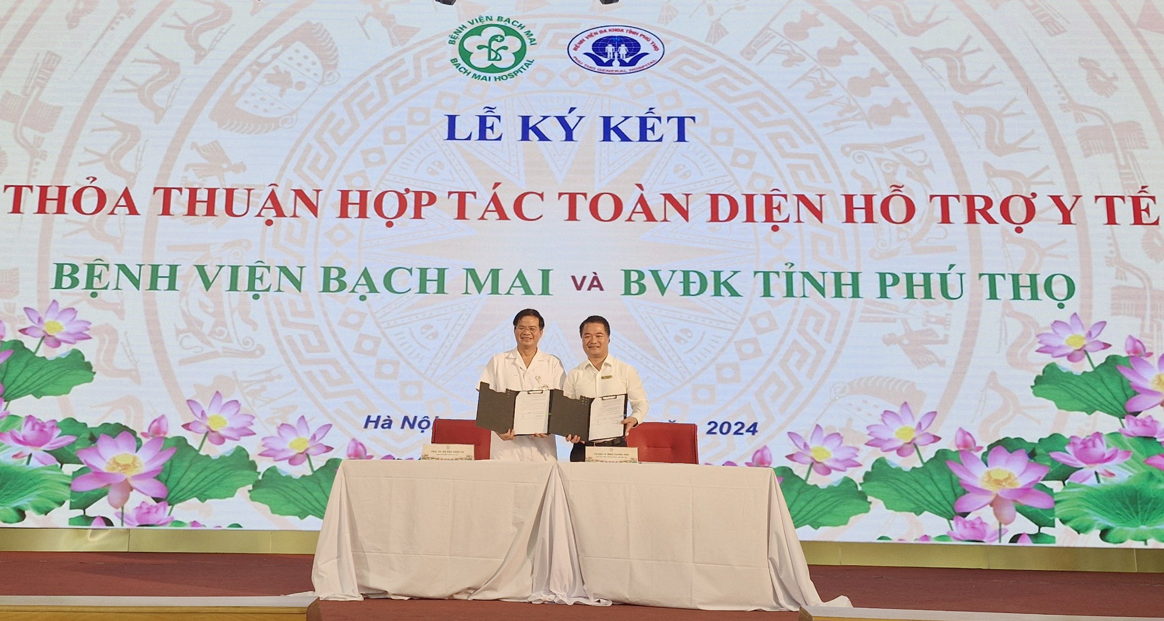 Lãnh đạo Bệnh viện đa khoa tỉnh Phú Thọ và Bệnh viện Bạch Mai ký kết thỏa thuận hỗ trợ y tế và hợp tác toàn diện