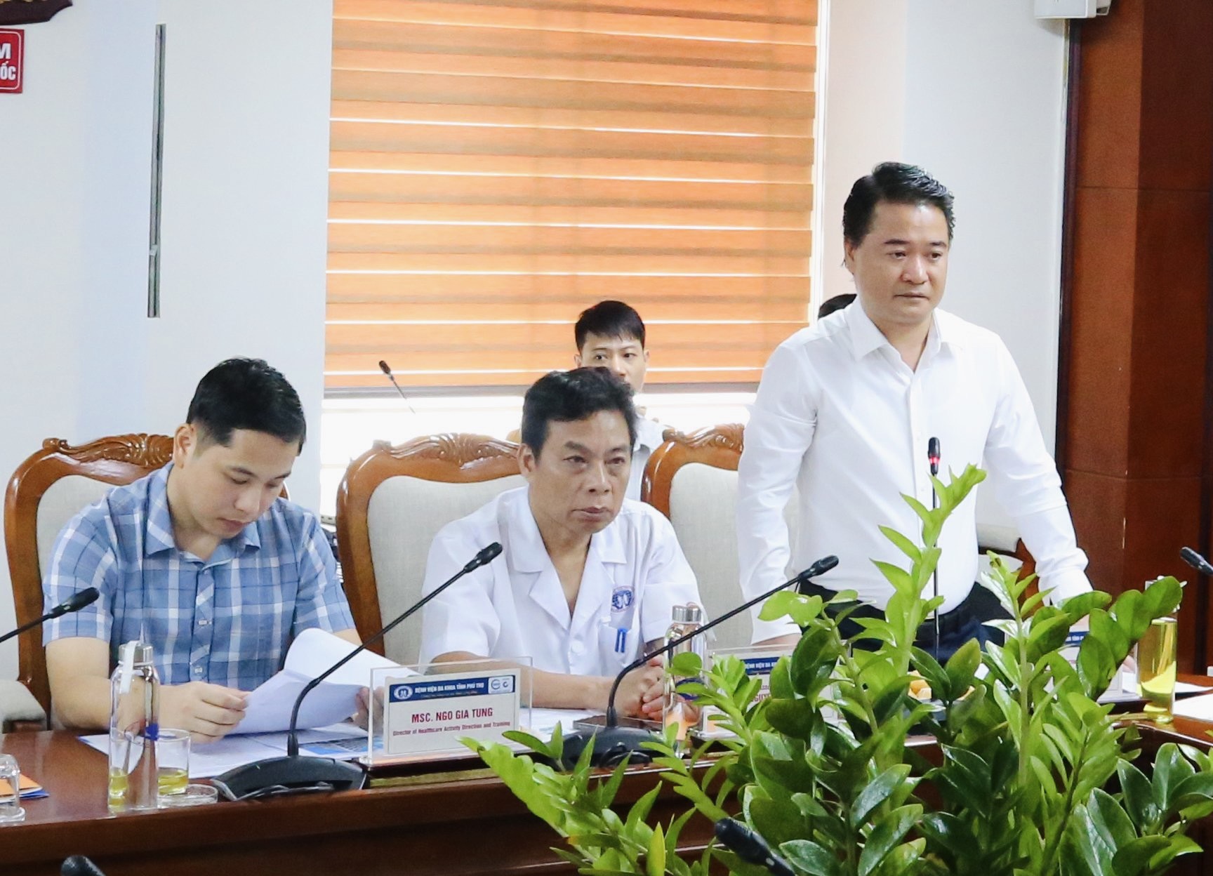 BSCKII. Lê Đình Thanh Sơn – Giám đốc Bệnh viện đa khoa tỉnh Phú Thọ phát biểu tại chương trình