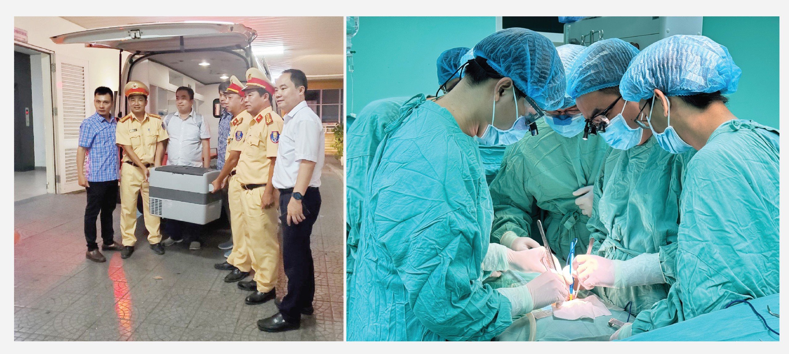 Hình ảnh đoàn ghép tạng về đến sân bay Huế và thực hiện ca ghép cho người bệnh tại Bệnh viện TW Huế