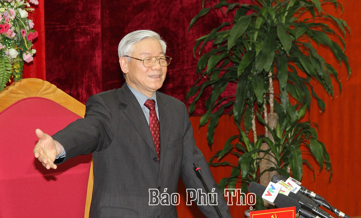 Tổng Bí thư Nguyễn Phú Trọng phát biểu chỉ đạo tại buổi làm việc với tỉnh Phú Thọ tháng 4/2014