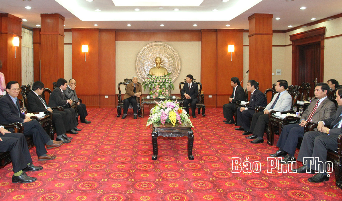 Toàn cảnh buổi làm việc của Tổng Bí thư và Đoàn công tác với tỉnh Phú Thọ