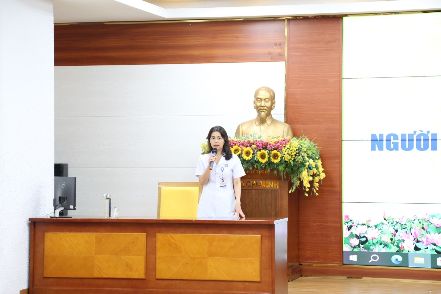 BSCKII Lê Na – Phó Giám đốc Bệnh viện phát biểu tại chương trình
