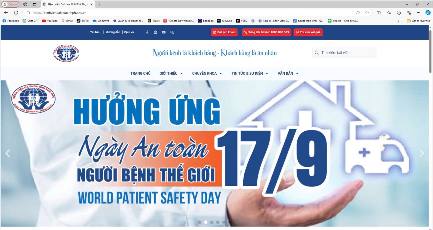 Đăng tải hình ảnh hưởng ứng chương trình trên website Bệnh viện