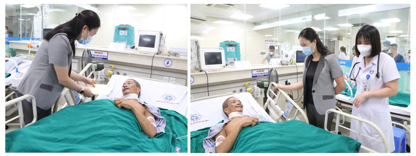Đồng chí Phó Bí thư Tỉnh ủy Bùi Thị Minh thăm, tặng quà cán bộ tiền khởi nghĩa tại Bệnh viện Đa khoa tỉnh Phú Thọ