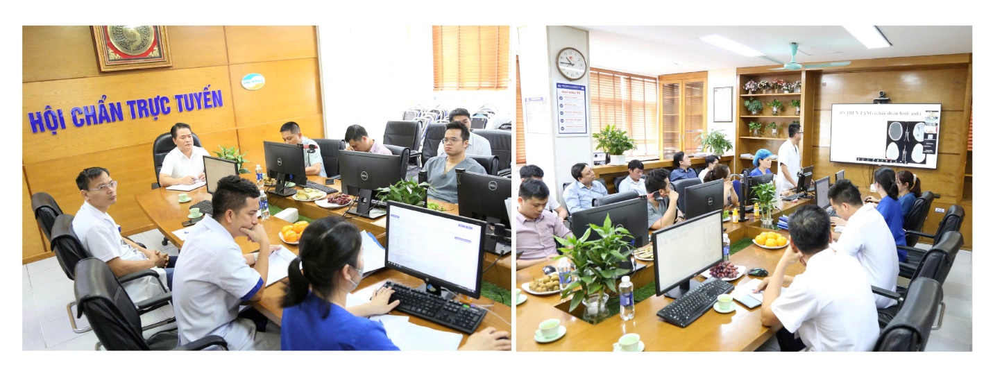 BSCKII Lê Đình Thanh Sơn – Giám đốc Bệnh viện Đa khoa tỉnh Phú Thọ cùng Ekip hội chẩn trực tuyến với các chuyên gia đầu ngành trong lĩnh vực ghép tạng đến từ Bệnh viện Hữu nghị Việt Đức, Bệnh viện Trung ương Huế