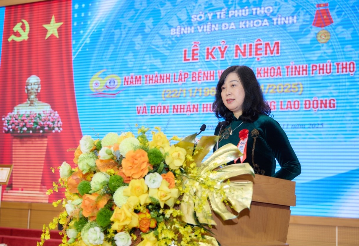 Đồng chí Đào Hồng Lan - Bộ trưởng Bộ Y tế phát biểu tại chương trình