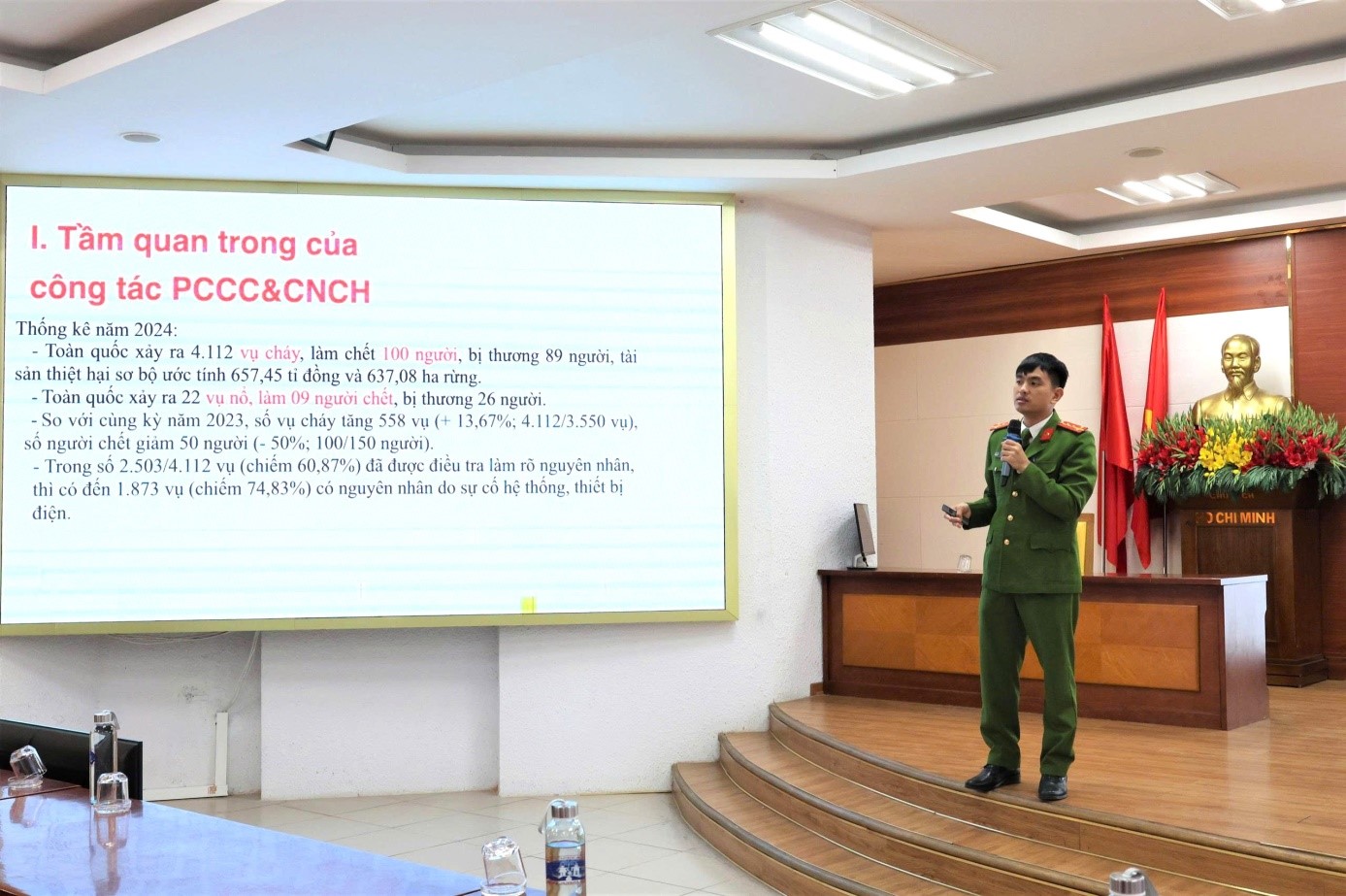 Giảng viên trình bày bài giảng tại chương trình huấn luyện