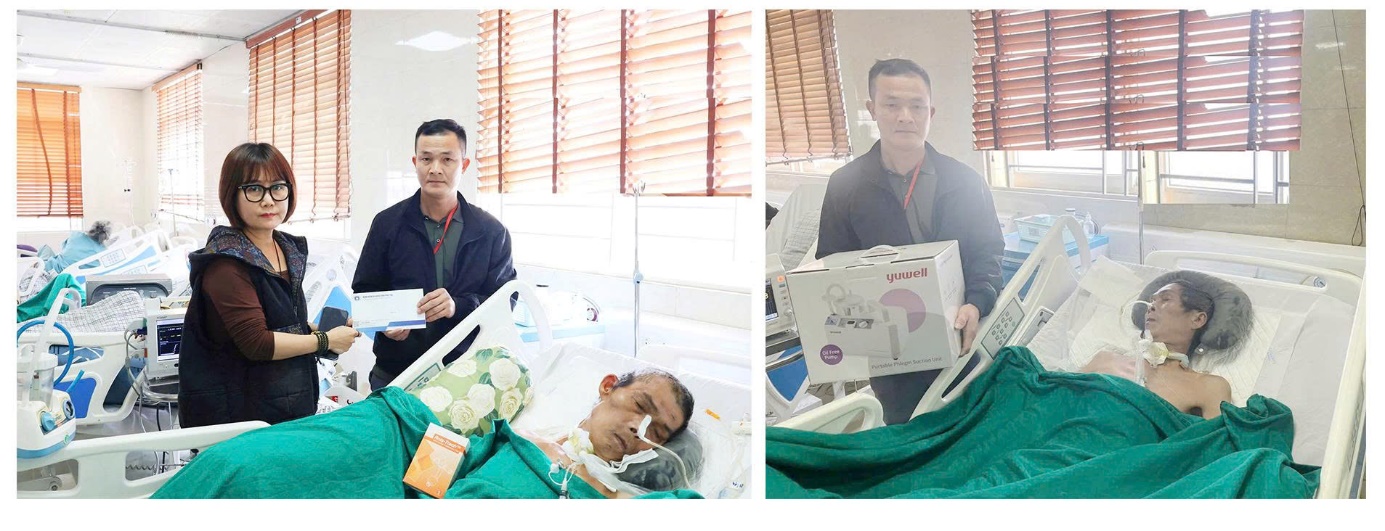 Bệnh viện Đa khoa tỉnh Phú Thọ kịp thời kết nối hỗ trợ người bệnh có hoàn cảnh khó khăn 1 Nhóm thiện nguyện Đàn Piano trao quà cho gia đình người bệnh Lý Văn Pông