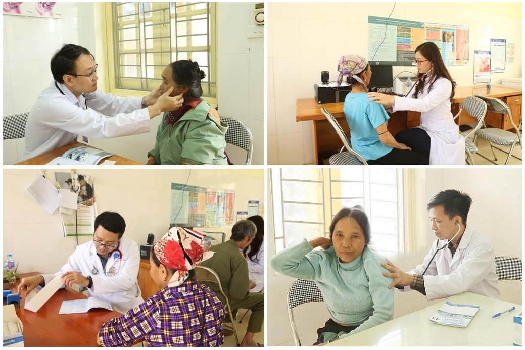 Chương trình Khám bệnh, tư vấn, cấp phát thuốc miễn phí và tặng quà cho người dân xã Pà Cò 2 Các bác sĩ tận tình thăm khám, kiểm tra sức khỏe cho người dân.