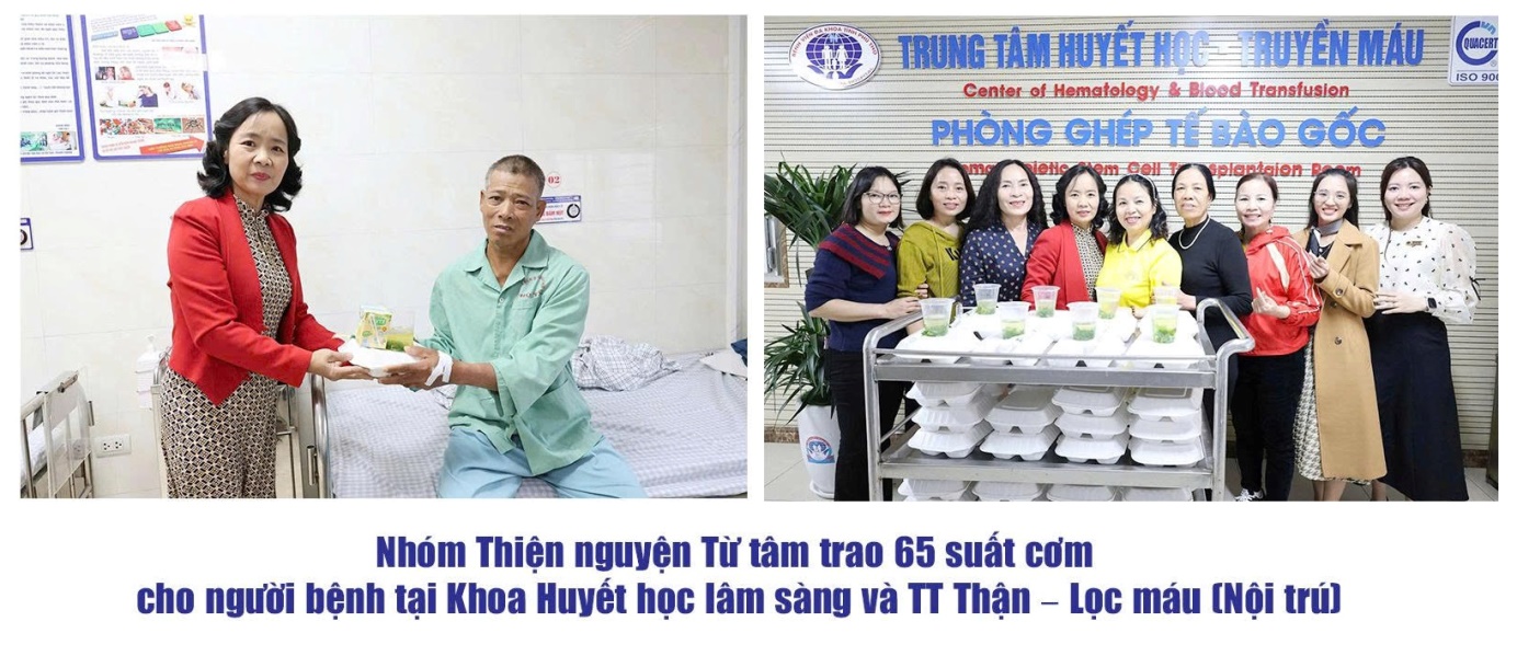 Tổng kết các hoạt động thiện nguyện tại Bệnh viện Đa khoa tỉnh Phú Thọ từ ngày 03/12 đến ngày 09/12/2025 2 Nhóm thiện nguyện Từ Tâm trao 65 suất cơm cho người bệnh tại khoa Huyết học lâm sàng và TT Thận – Lọc máu