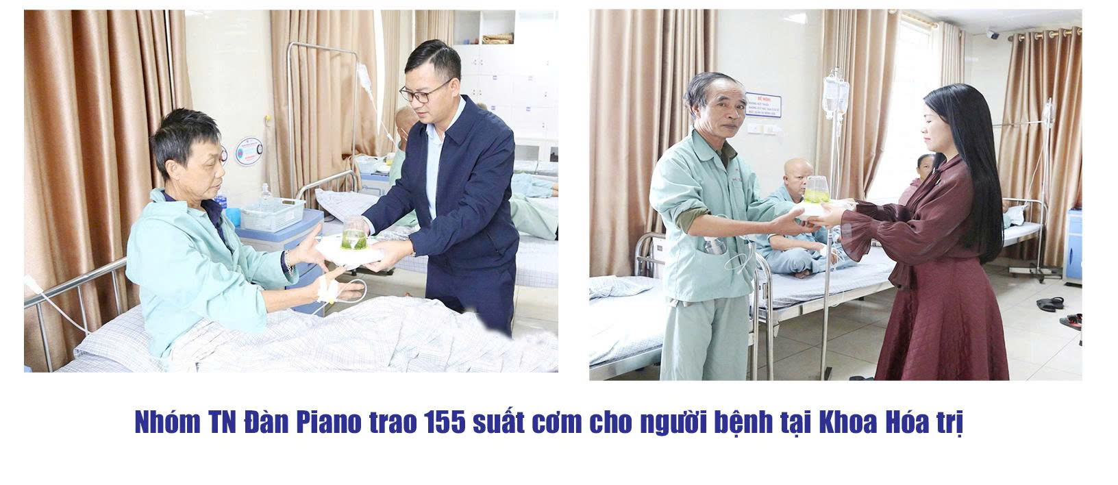 Tổng kết các hoạt động thiện nguyện tại Bệnh viện Đa khoa tỉnh Phú Thọ từ ngày 03/12 đến ngày 09/12/2025 3 Nhóm thiện nguyện Đàn Piano trao 155 suất cơm cho người bệnh tại khoa Hóa trị