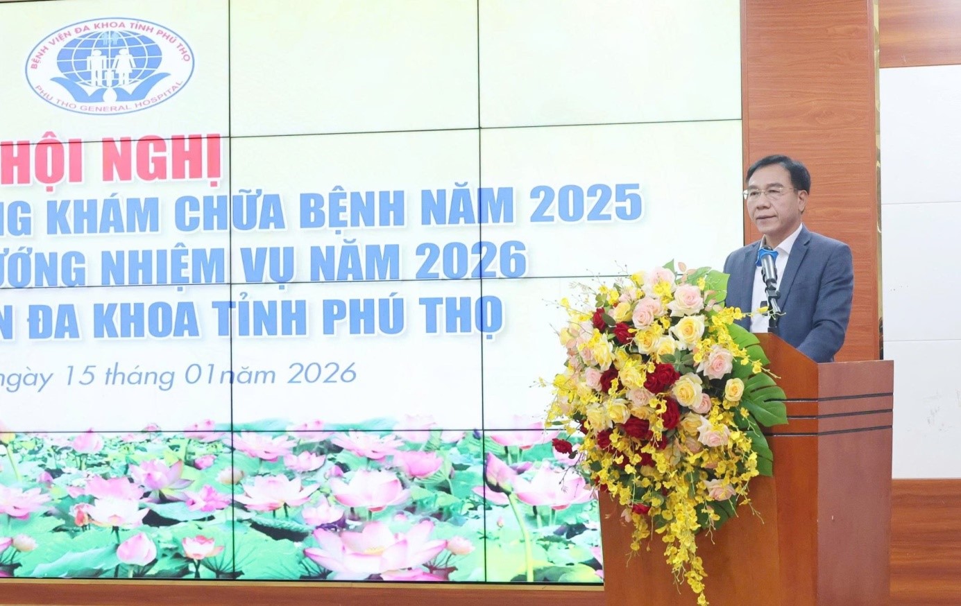 TS.BS Lê Hồng Trung – Giám đốc Sở Y tế tỉnh Phú Thọ phát biểu tại chương trình hội nghị