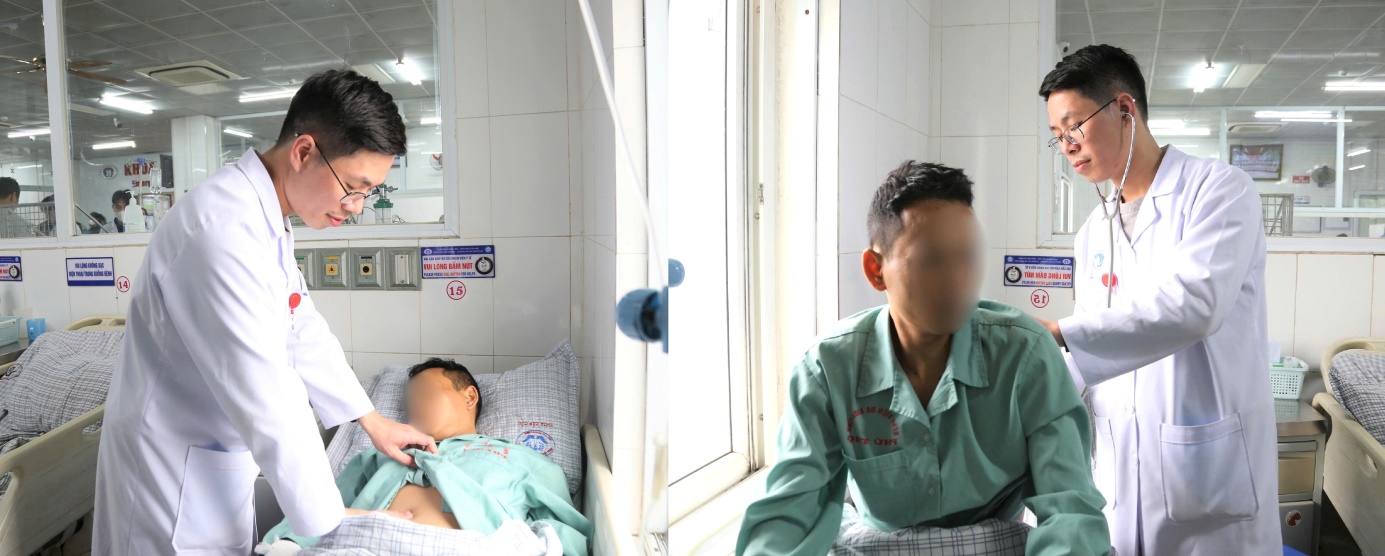 Can thiệp nút mạch kịp thời cứu sống người bệnh chấn thương gan nặng do tai nạn giao thông 3 ThS. BS Hà Thế Linh – Phó Trưởng khoa Cấp cứu đang thăm khám cho người bệnh