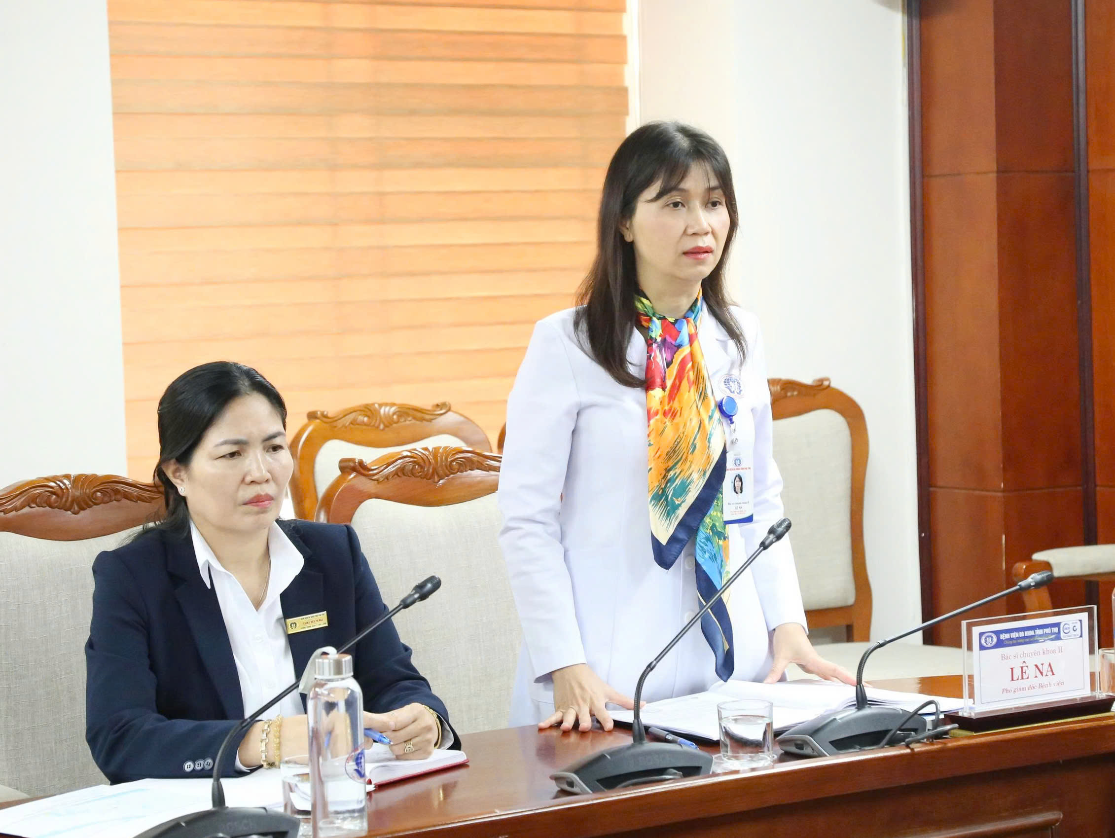 BSCKII. Lê Na - Phó Giám đốc Bệnh viện phát biểu tại chương trình