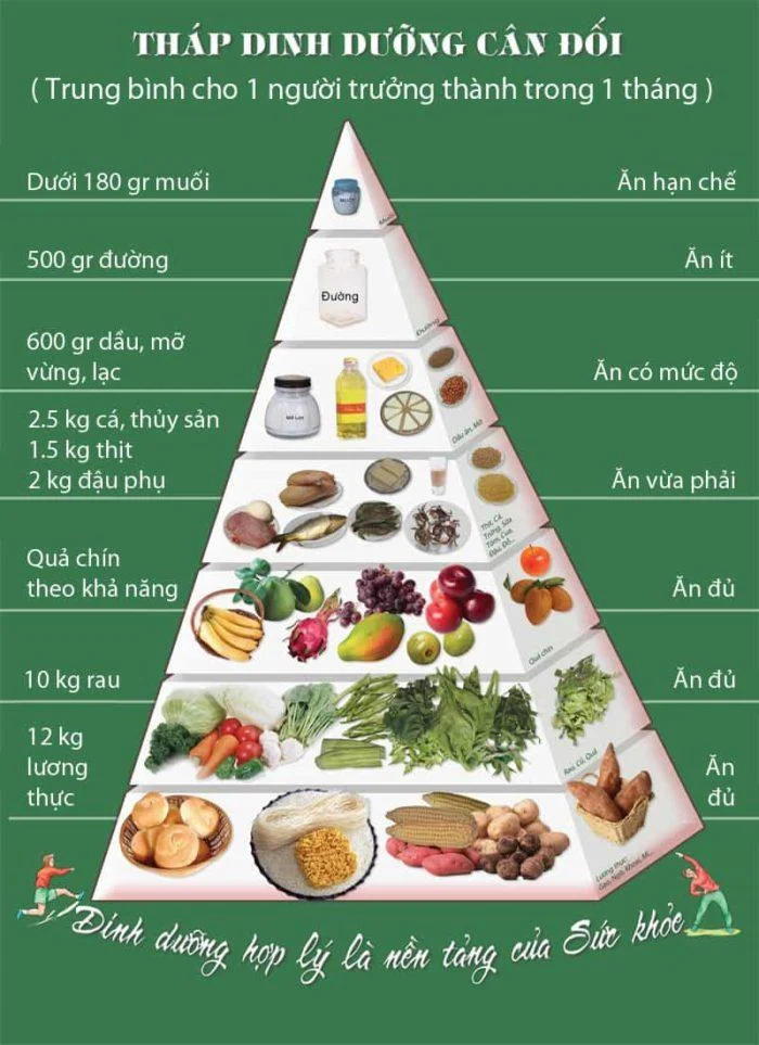 Tháp dinh dưỡng cân đối (Ảnh minh họa)