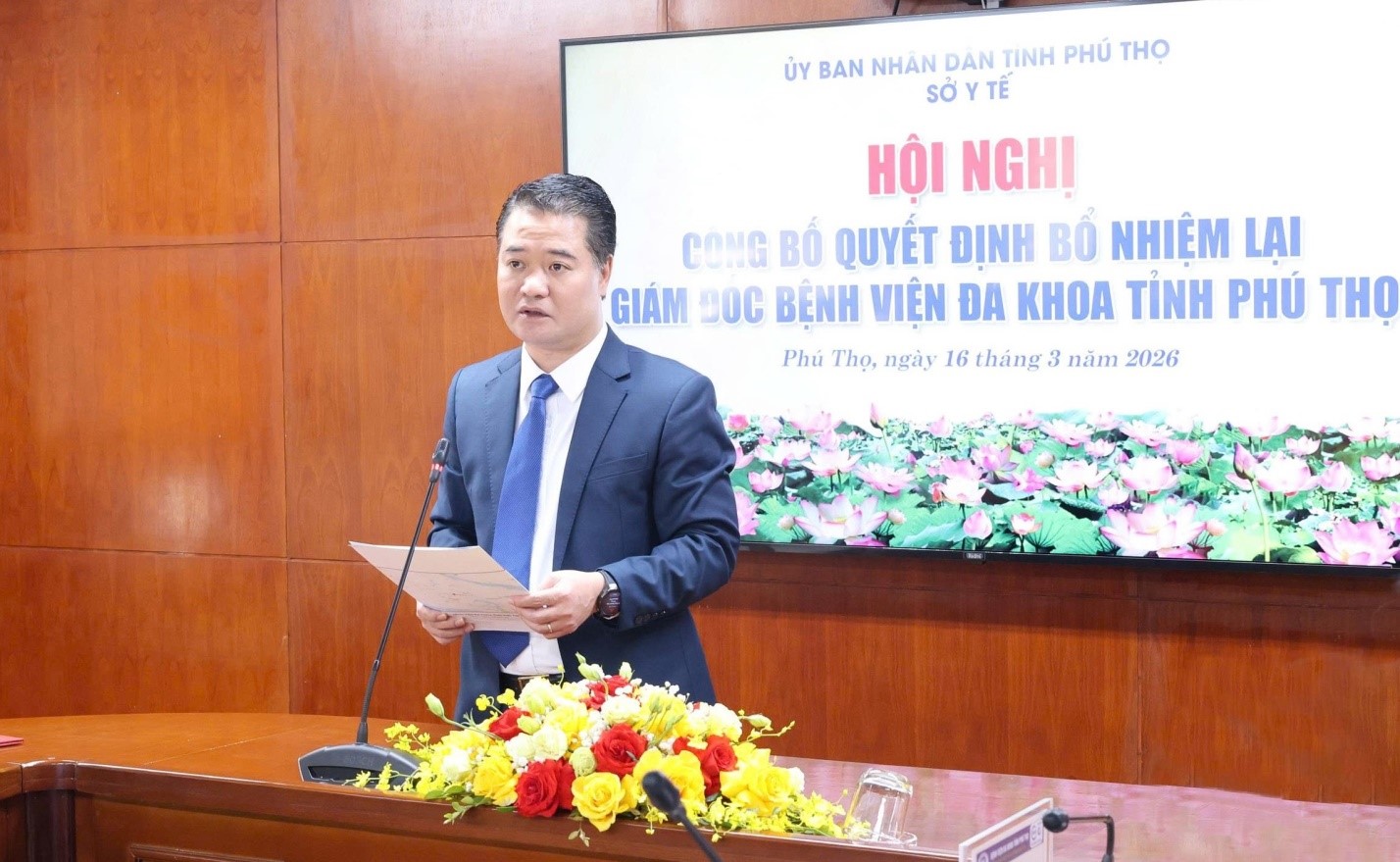 BSCKII Lê Đình Thanh Sơn, Giám đốc Bệnh viện phát biểu tại hội nghị