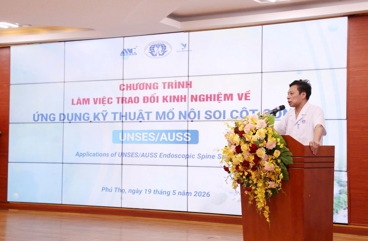 TTƯT. PGS. TS Nguyễn Văn Sơn - Chuyên gia cao cấp, Nguyên Phó Giám đốc Bệnh viện Đa khoa tỉnh Phú Thọ phát biểu tại chương trình