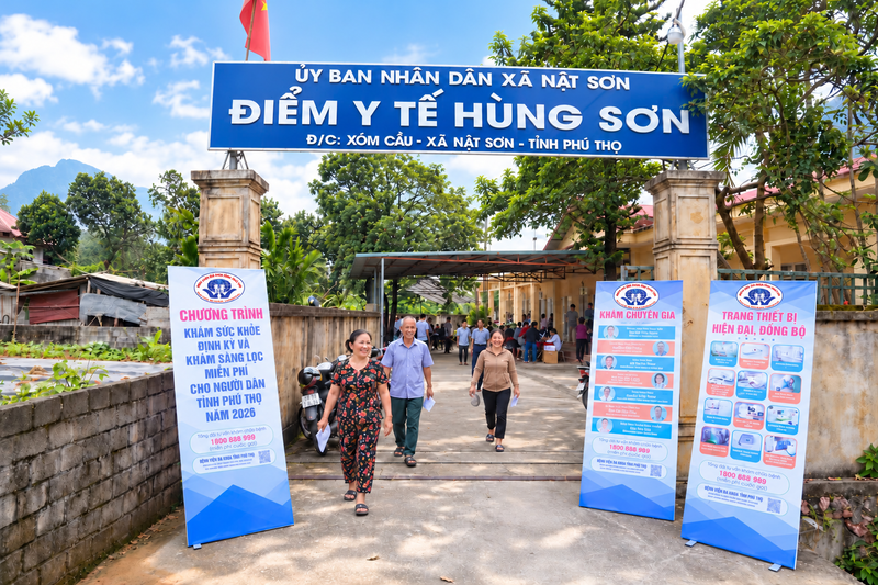 Cong diem y te Hung Son ruc nang 1